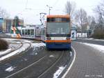 GT6N (5)628 als Linie 1 nach MA-Schnau am Bahnhof MA-Rheinau. 17.01.2009